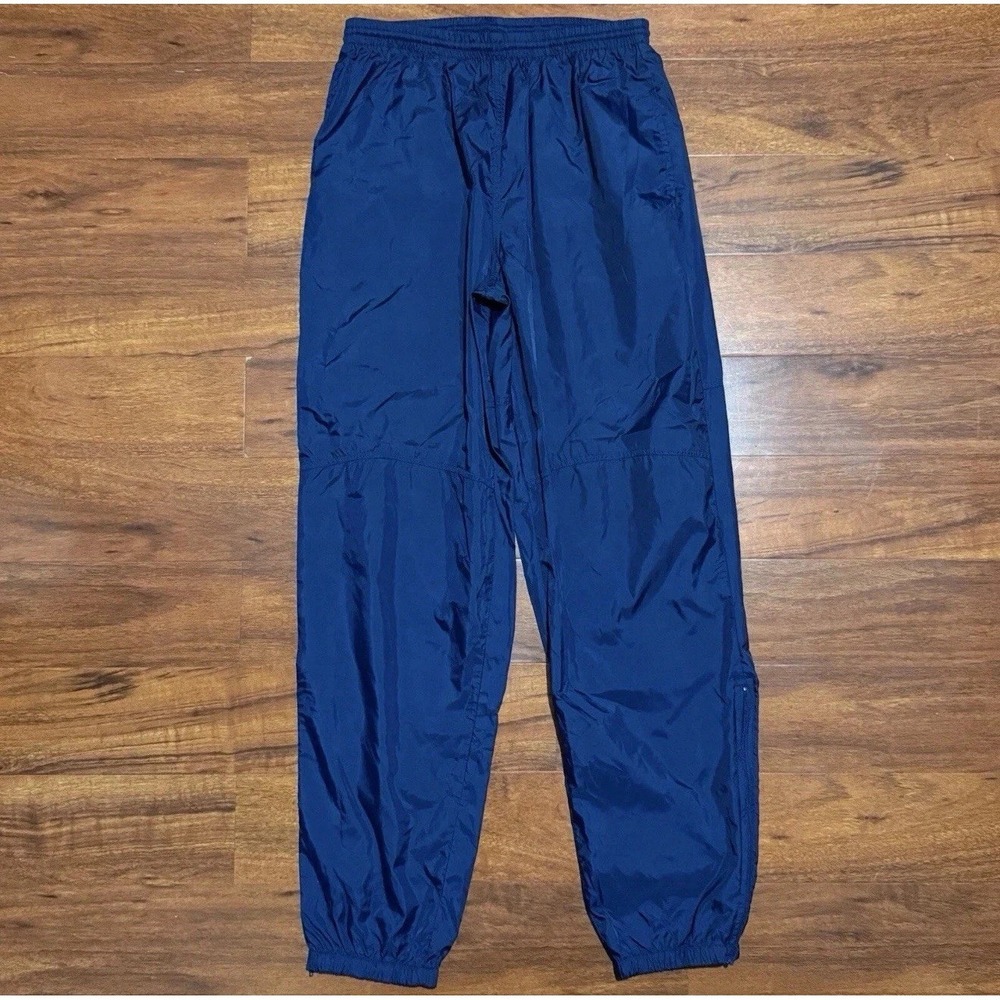 Vintage Nike Pants Mens Large Navy Track Windbreaker Lined Joggers White Tag 90s